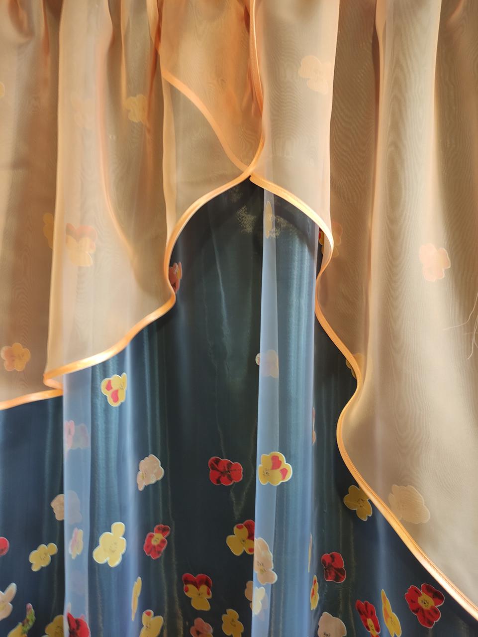 Занавеска с шифоновым ламбрекеном и рюшей 290х160 см Персиковый (ро-002) - фото 2 Занавеска с шифоновым ламбрекеном и рюшей 290х160 см Персиковый (ро-002) - фото 2