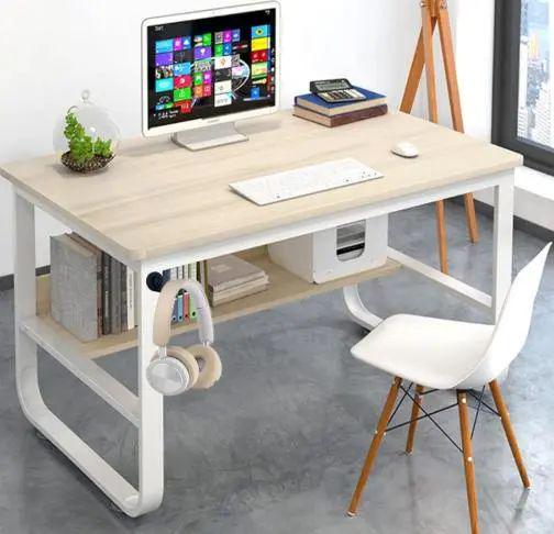 Компьютерный стол STL-MD 82Г70/Ш120/В73 см Белый/Светлое дерево (opt-104445)
