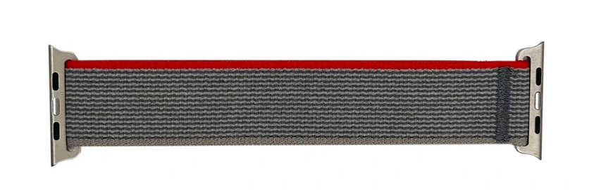 Ремінець нейлоновий 42/44/45/49 мм Grey/Red (7253)