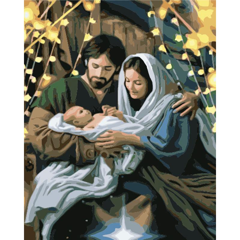 Картина за номерами Strateg Сім'я з лаком 40x50 см (Str-GS1553)