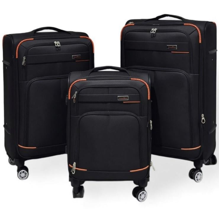 Комплект чемоданов тканевых на колесах Elemental 6 Obsidian 3 шт. Черный (2104619201)