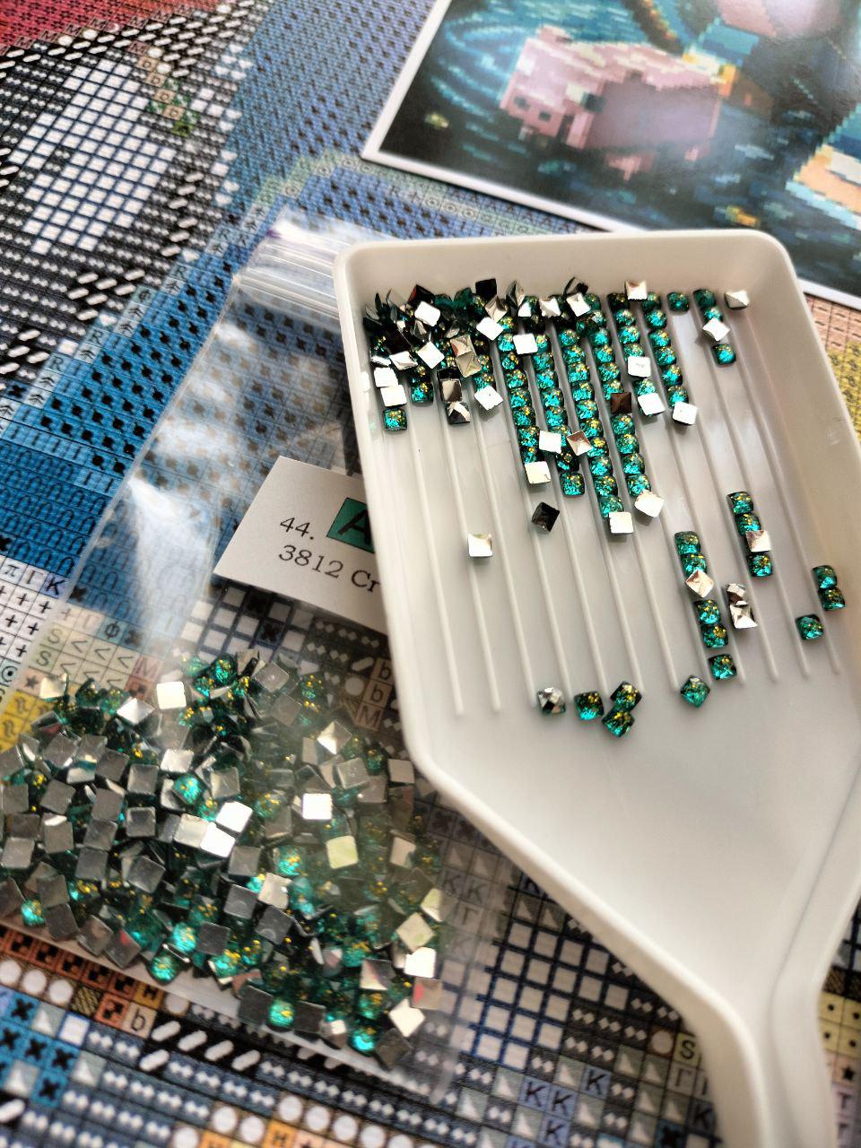 Алмазная мозаика АлМазка Майнкрафт Стив квадратные алмазы на подрамнике 40х40 см (АлМ-251) - фото 3