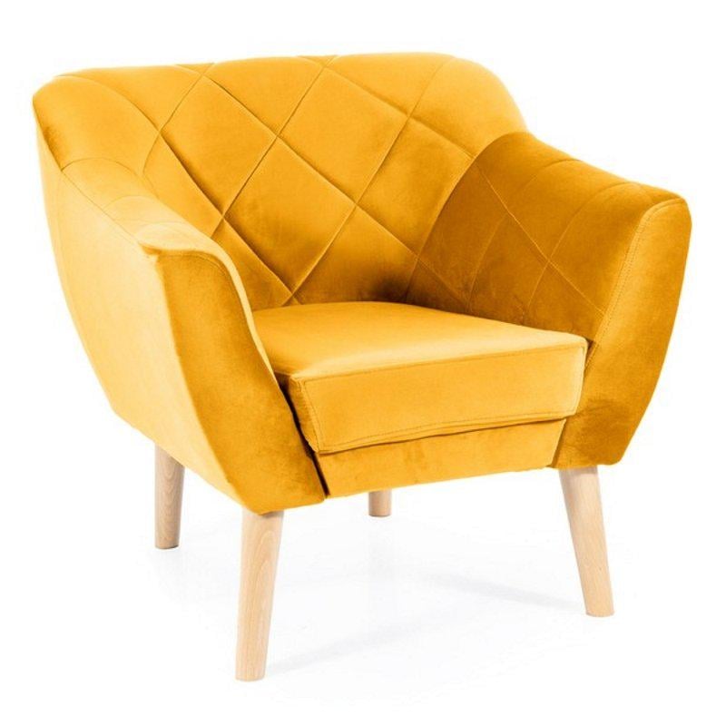 Кресло мягкое Signal KARO 1 Welur Карри (KARO1V68BU)