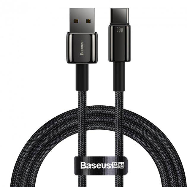 Кабель Baseus Tungsten Gold Fast Charging Data Cable USB to Type-C 66W 1 м Black