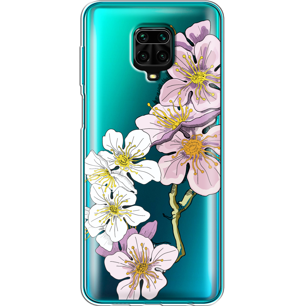 Чехол Boxface Xiaomi Redmi Note 9S Cherry Blossom Прозрачный силикон (39475-cc4-39475)