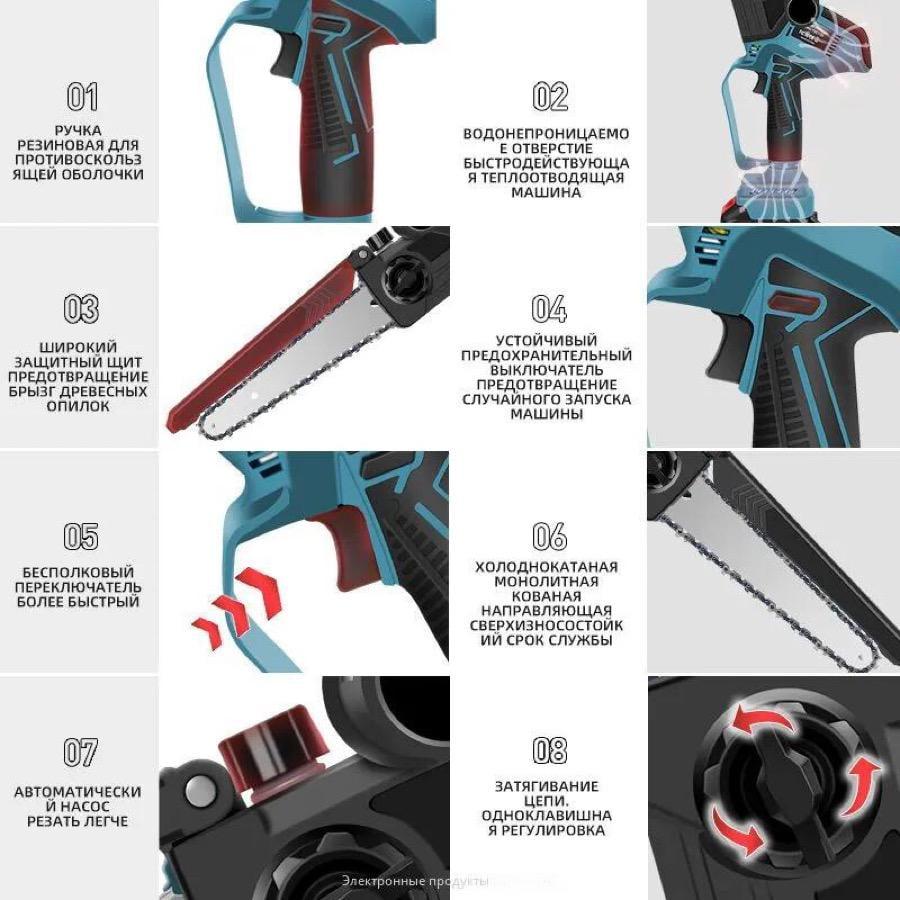 Пила ланцюгова акумуляторна безщіткова KRAISSMANN 2033 AKS-BL 20/2 з подовжувачем VS'2500 кейс/2 акумулятора 4 Ач/шина 200 мм/підсвічування (21498194) - фото 11 Пила ланцюгова акумуляторна безщіткова KRAISSMANN 2033 AKS-BL 20/2 з подовжувачем VS'2500 кейс/2 акумулятора 4 Ач/шина 200 мм/підсвічування (21498194) - фото 11