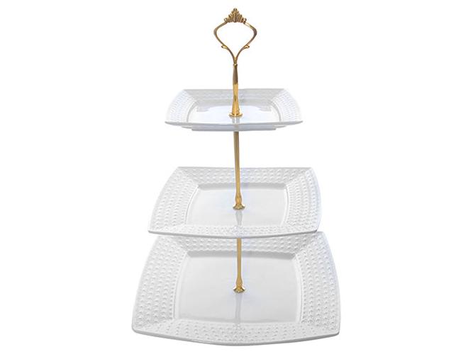 Фруктовница фарфоровая трехъярусная 15/20/25 см (MC2656)