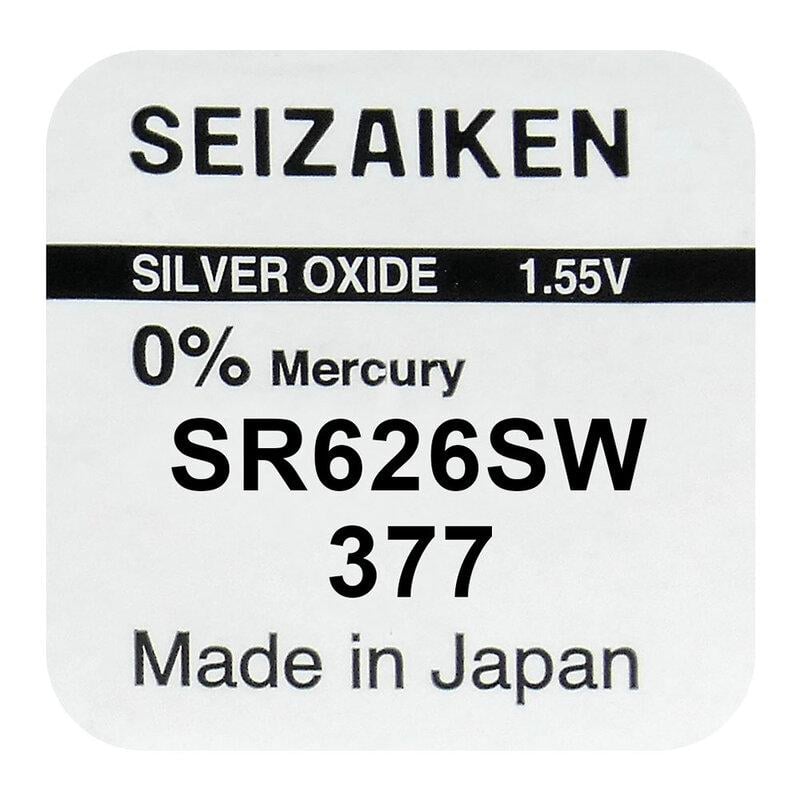 Батарейка для годинника срібно-цинкова Seiko 377 SR626SW/SR66/1,55V (23361212)