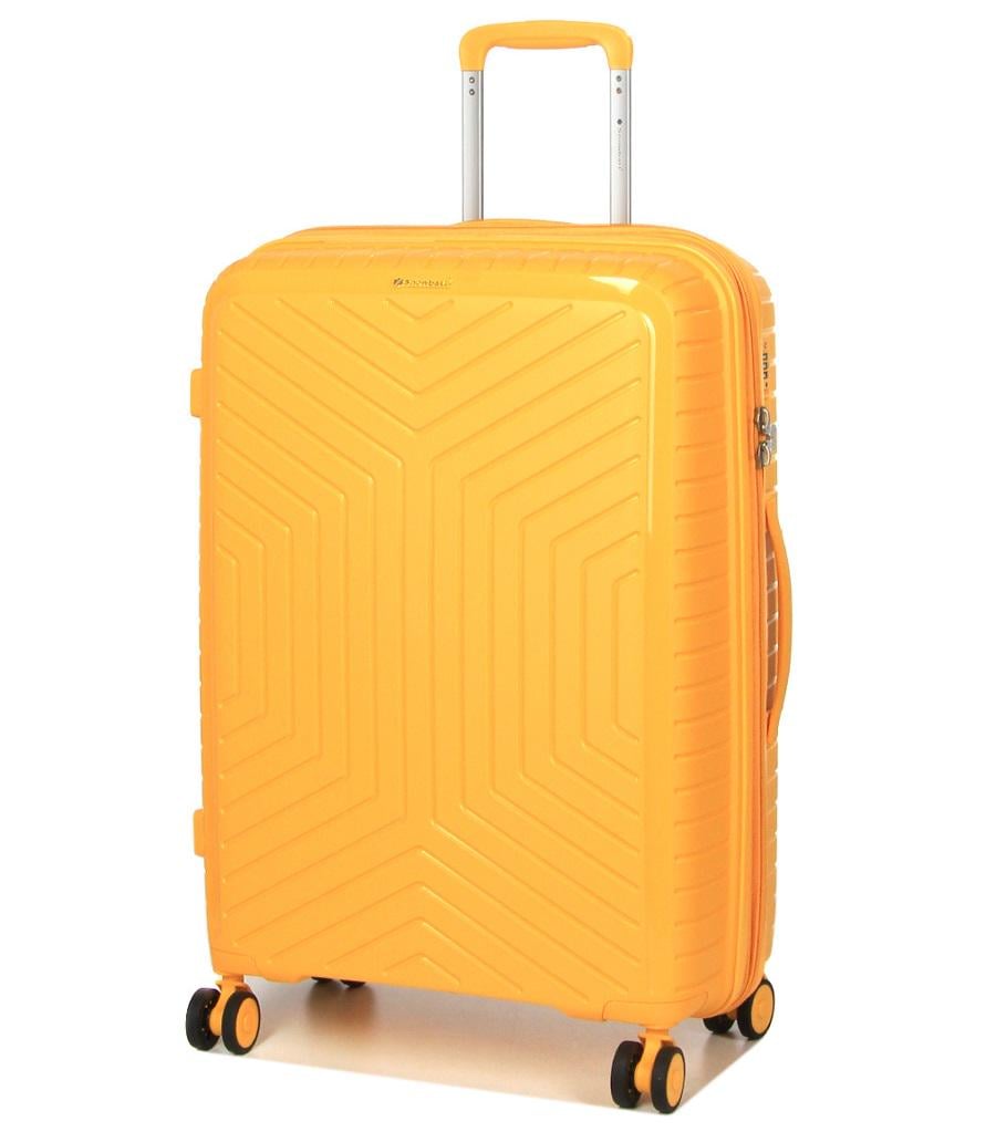 Чемодан средний полипропилен с расширением Snowball 20103 M 67,5х47,5х26,5 см 71/12 л Желтый