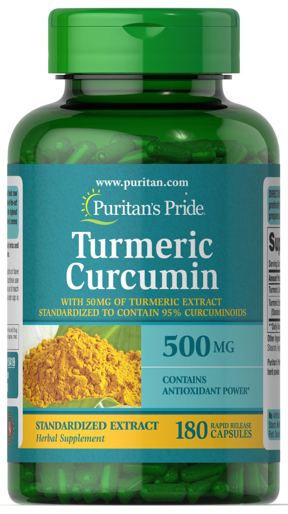 Куркума Puritan's Pride Turmeric Curcumin 500 мг 180 Caps