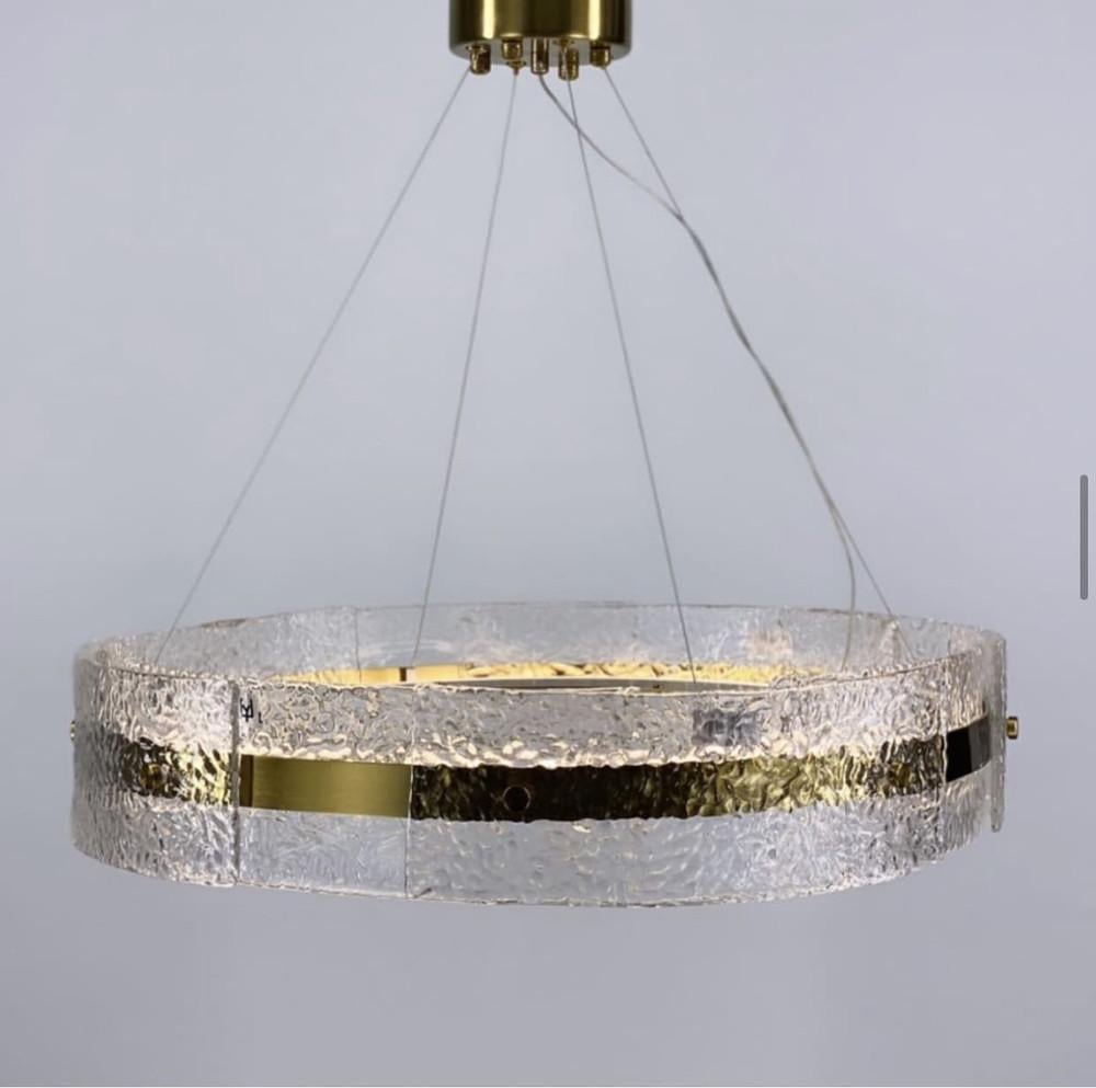 Люстра роскошная подвесная Wave shaded с фактурным стеклом 24 Вт Ø 70 см (MD 2001)