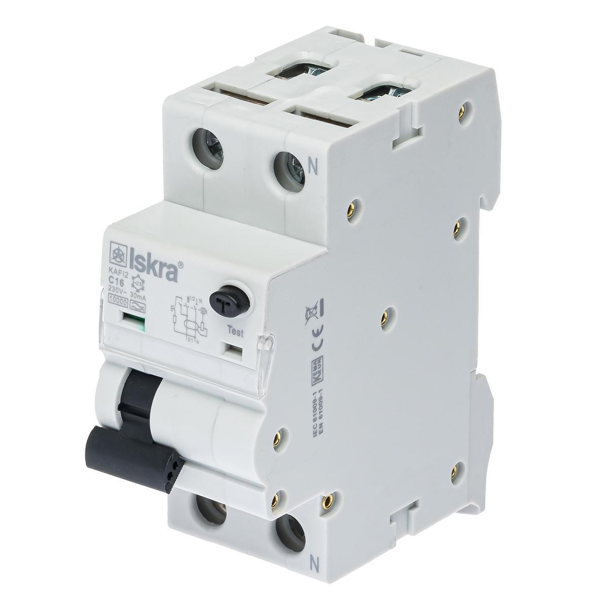 Дифференциальный выключатель ISKRA KAFI2C16A 1P+N автоматический 16 A A C 30 mA DIN IP20 (786100853000)