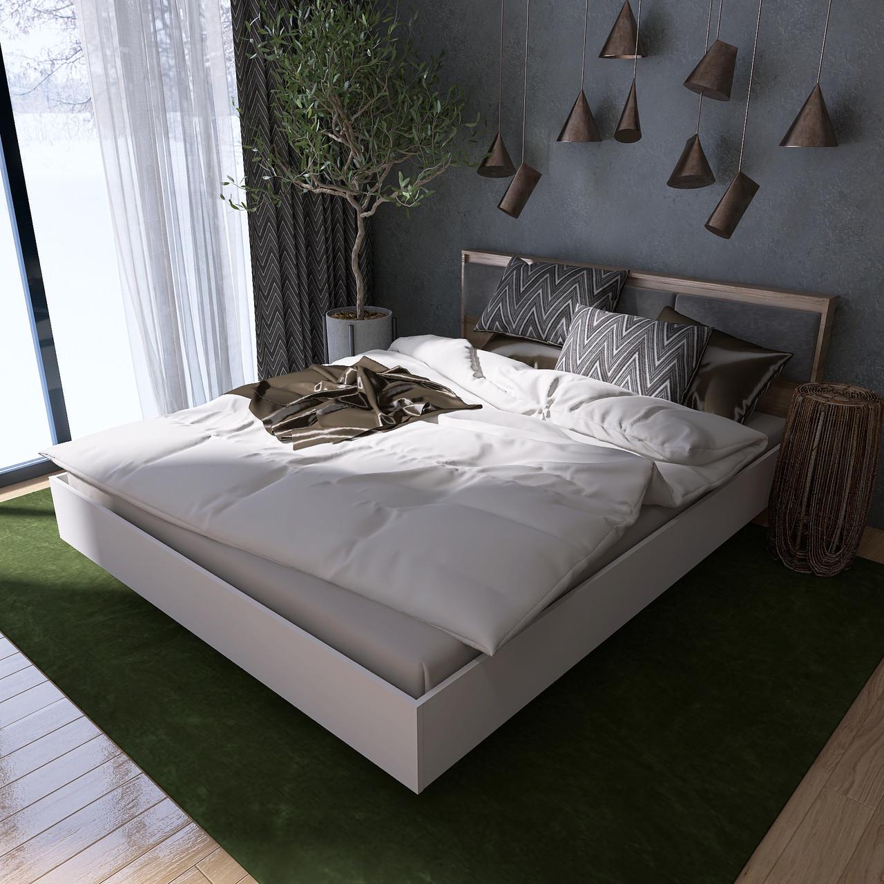 Кровать двуспальная Еверест Сити-1600 Подъемный механизм Дуб сонома/Белый (е-207438)