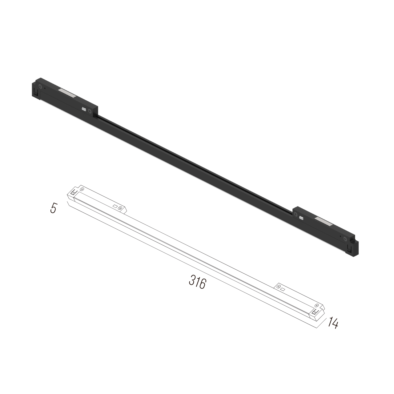 Світильник магнітний трековий MERALLI LINE316 9W 3000K/6000K регульована WIFI 2,4G TUYA Чорний (TRVB0L316) - фото 3 Світильник магнітний трековий MERALLI LINE316 9W 3000K/6000K регульована WIFI 2,4G TUYA Чорний (TRVB0L316) - фото 3