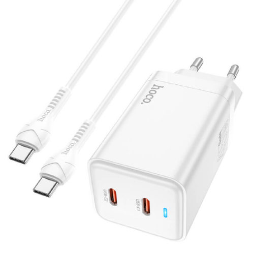 Адаптер сетевой Hoco Type-c/Type-c N23 45 W 3 A White (7437c846)