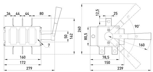 Выключатель-разъединитель ENEXT e.vr32.P250 35В71250 I-0-I 3P 250A 690 V (BP32-35B71250) - фото 2