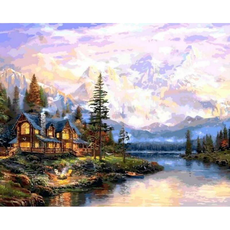 Картина по номерам Babylon Дом в горах 40x50 см (skl-VP1113)