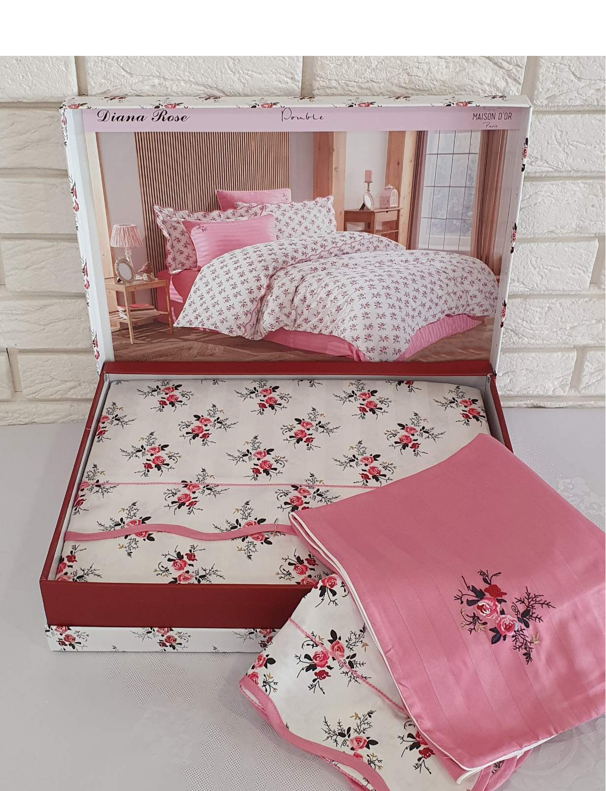 Комплект постельного белья Maison D'or Cатин 160х220 Diana Rose Rose (CN9154)