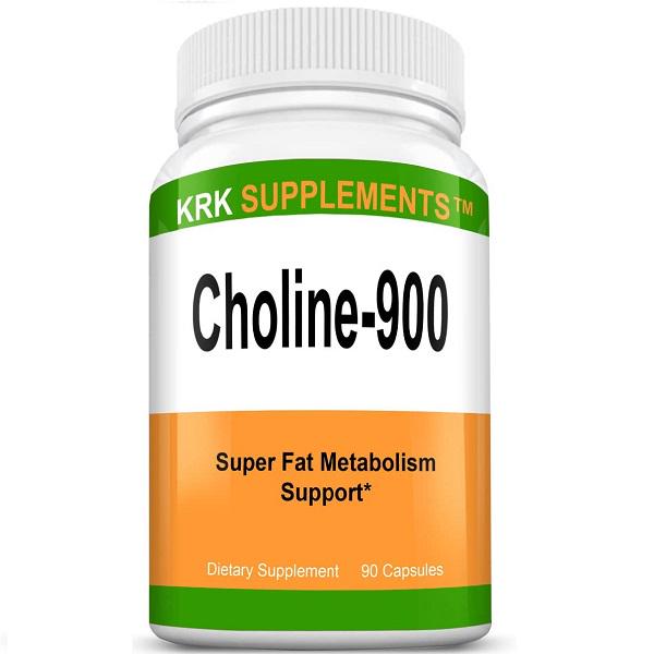 Комплекс для профілактики роботи головного мозку Krk Supplements Choline-900 Choline Bitartrate 900 мг 90 Caps