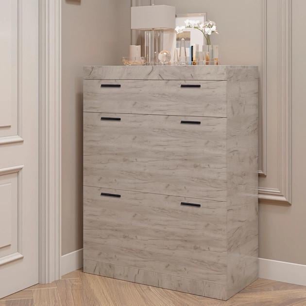 Тумба для взуття Соната ТО-800 Еверест 800х380х1055 мм Крафт Білий (EVR-20387)