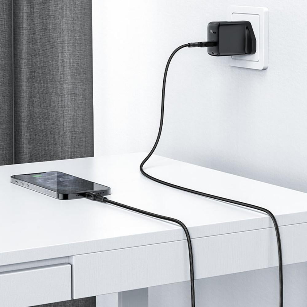 Кабель для зарядки телефона ACEFAST C4-01 Type-C-Lightning 3 А 1,8 м Чорний - фото 6 Кабель для зарядки телефона ACEFAST C4-01 Type-C-Lightning 3 А 1,8 м Чорний - фото 6