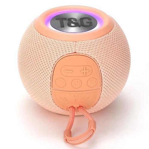 Портативная колонка TG337 5 W с подсветкой и ремешком Pink (593946)