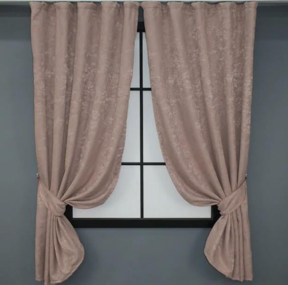 Шторы Pavliani лен мрамор 1,3х1,7 м 2 шт. Пудровый (1174ш)