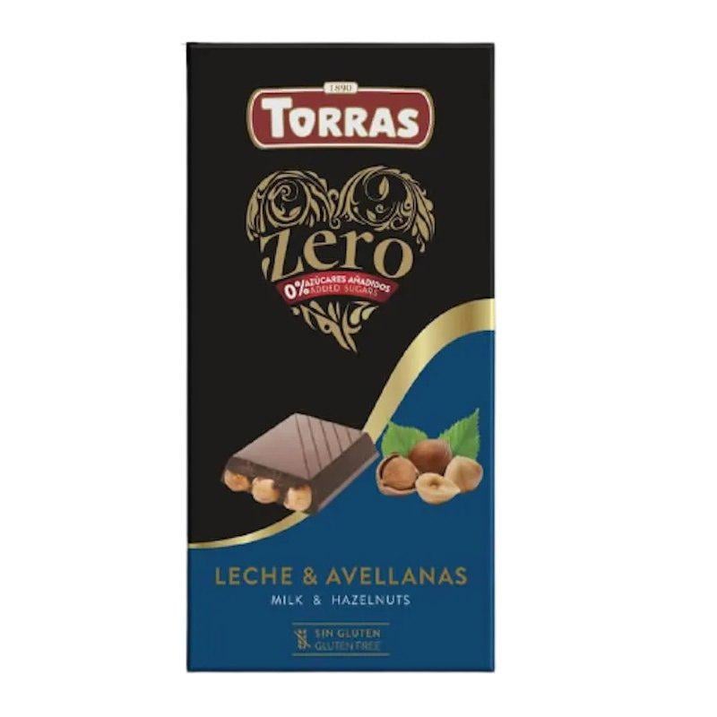 Шоколад молочний з фундуком без Цукру 77 Torras Zero 150 г (13348170)