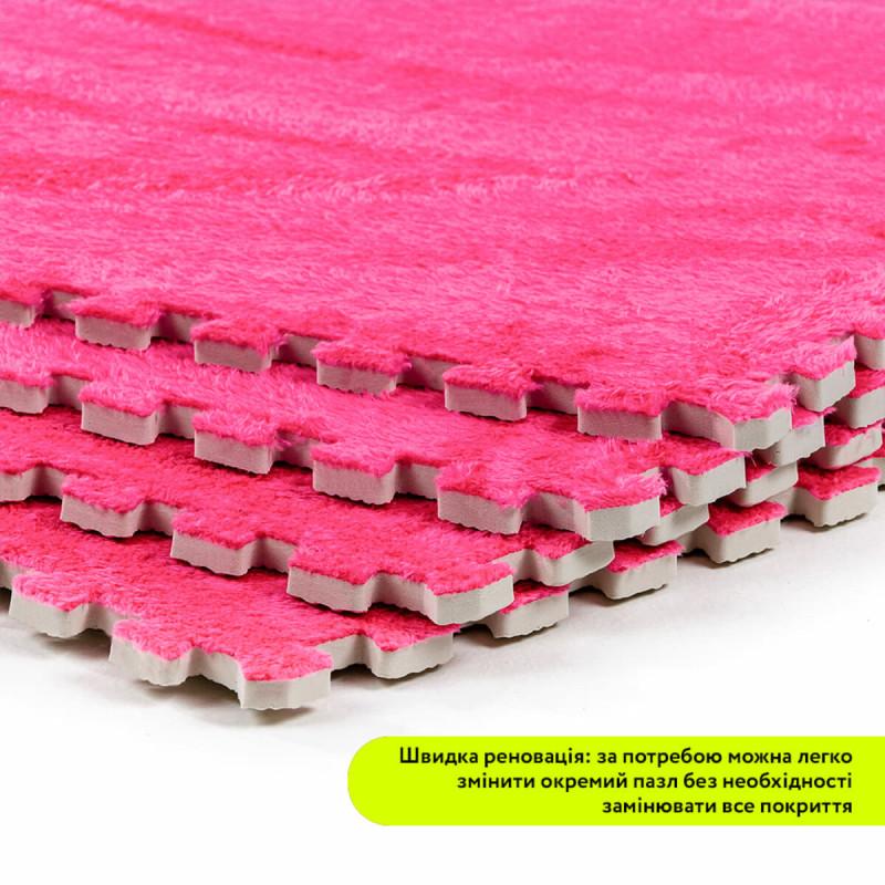 Коврик-пазл плюшевый Sticker Wall SW-00002093 60х60х1 см Розовый (27040852) - фото 5