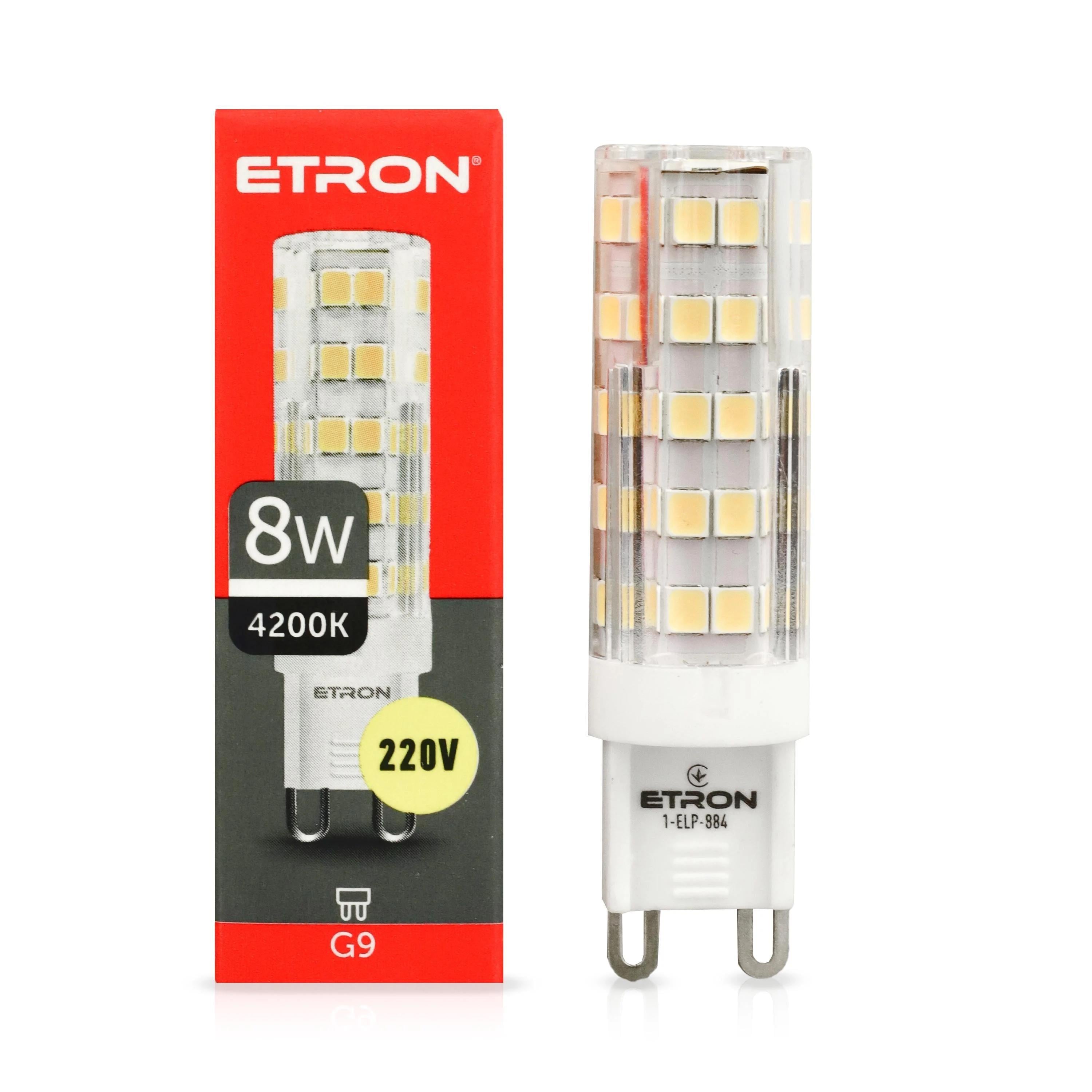 Світлодіодна лампа ETRON G9 8W 4200K 220V Денний білий (1-ELP-884)