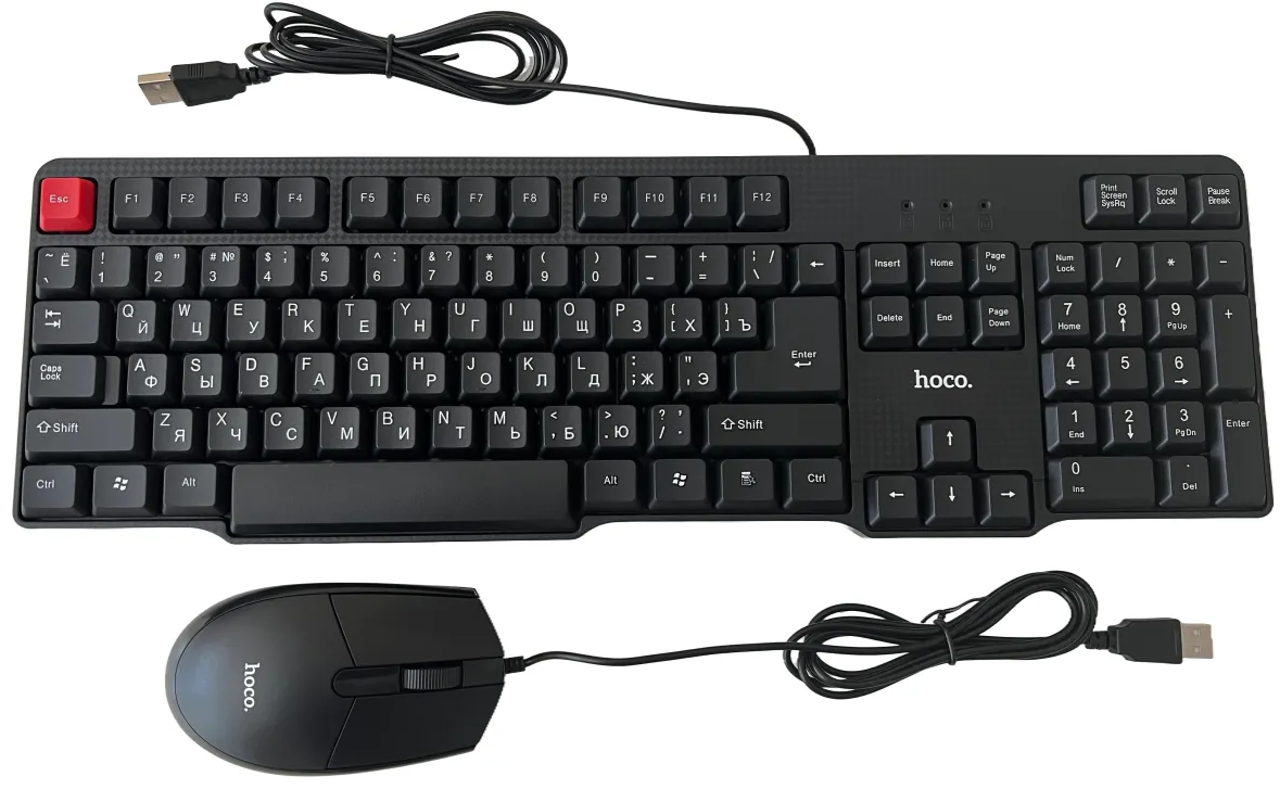 Клавіатура та миша дротові Hoco 2в1 GM16 USB Black Клавіатура та миша дротові Hoco 2в1 GM16 USB Black