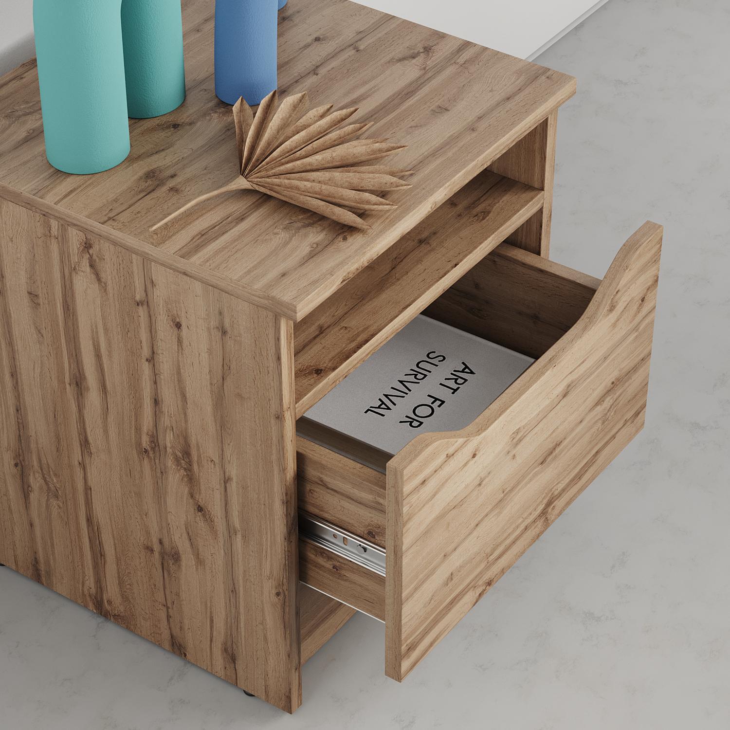 Тумба приліжкова MebelStar Лілу 40x40x44,5 см Дуб тахо (MBS-1384) - фото 3 Тумба приліжкова MebelStar Лілу 40x40x44,5 см Дуб тахо (MBS-1384) - фото 3