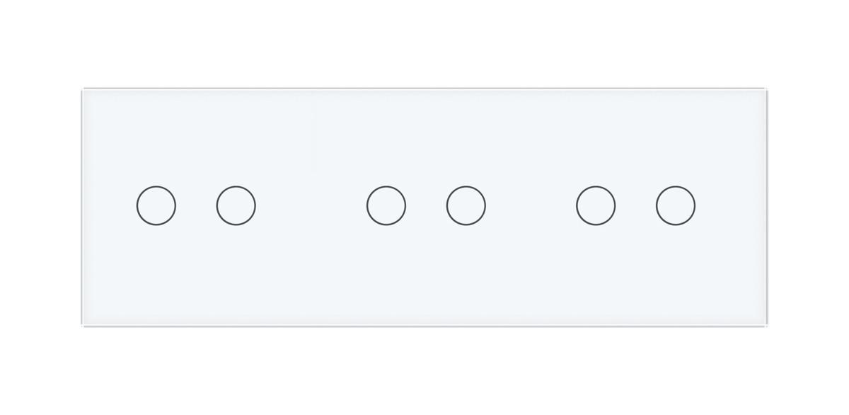Вимикач сенсорний Livolo радіокерований 6 канала 2-2-2 скляний Білий (VL-C706R-11) - фото 2