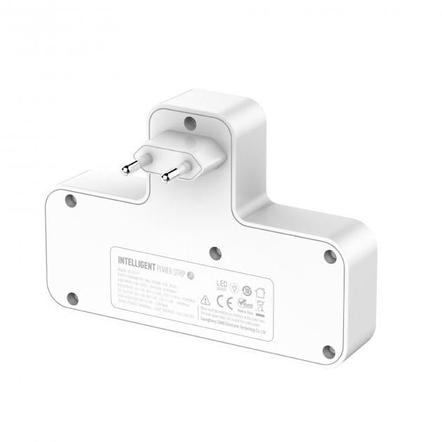 Мережевий фільтр-розгалужувач LDNIO 2500W 3USB 10А 220V PD20W White (SC2311) - фото 4