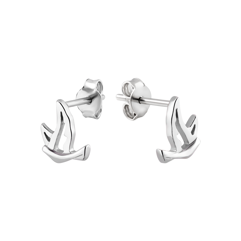 Серьги серебряные пусеты Ласточки