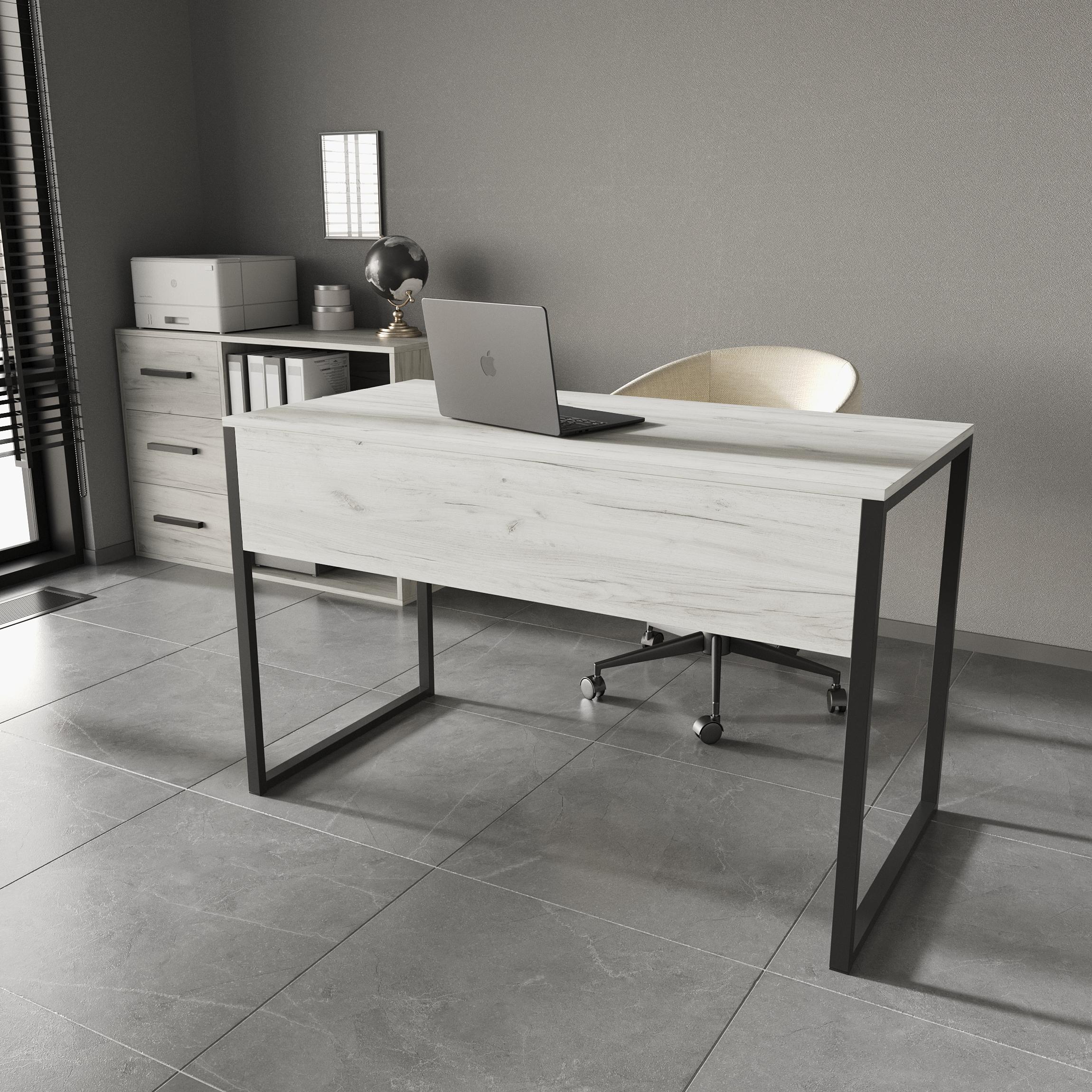 Стол письменный лофт Серия 04 1600х800х16 мм Дуб Крафт Белый (23505990) - фото 1 Стол письменный лофт Серия 04 1600х800х16 мм Дуб Крафт Белый (23505990) - фото 1