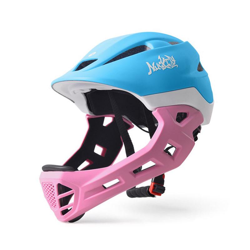Шлем защитный Nuckily PB14 с подбородком р. 52-55 Blue/Pink