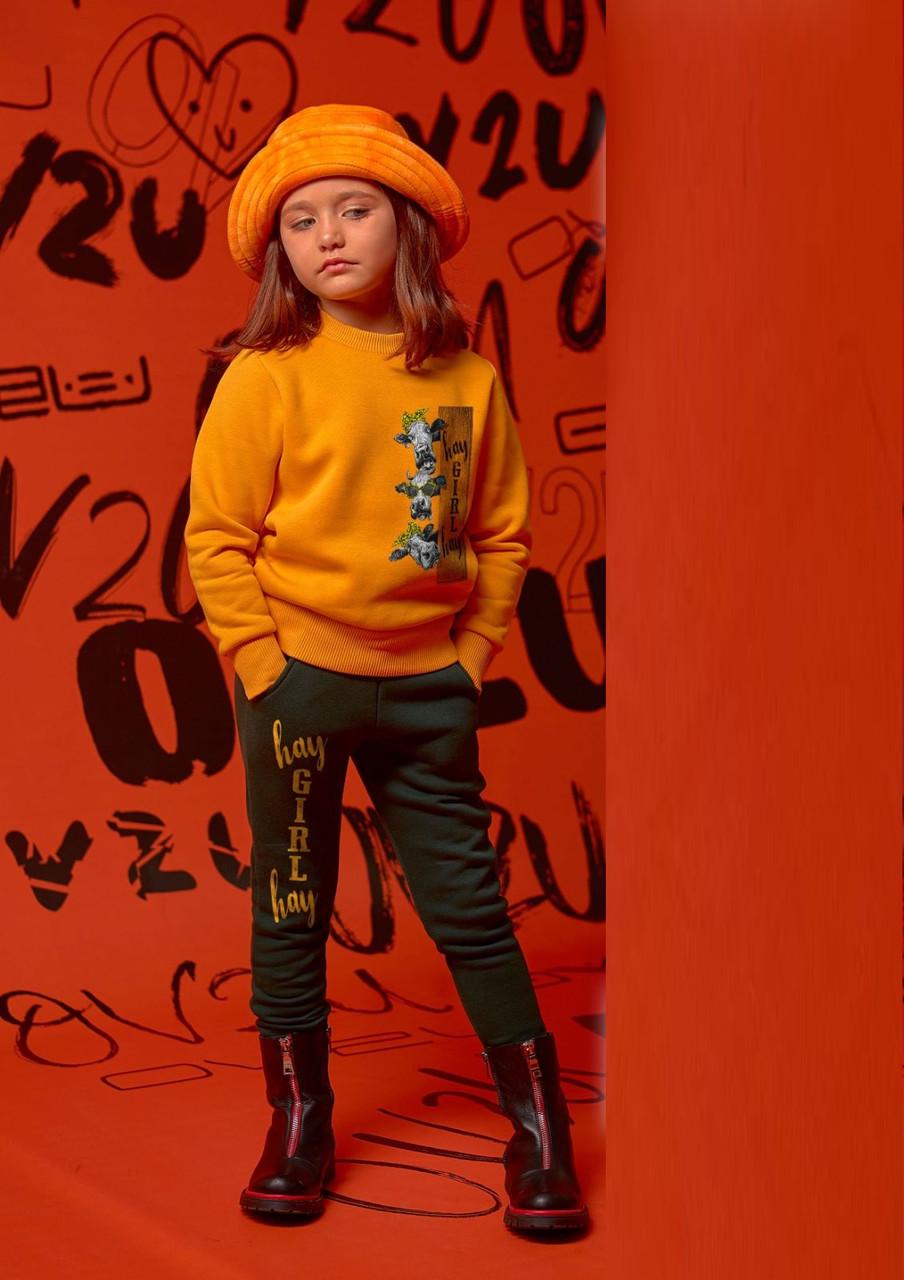 Брюки спортивные для девочки OV2U утепленные 98 см Зеленый Брюки спортивные для девочки OV2U утепленные 98 см Зеленый