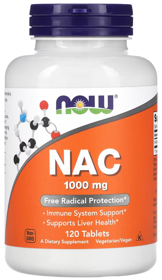 Комплекс N-ацетилцистеин Now Foods NAC Nac-Acetyl Cysteine 1000 мг 120 таблеток