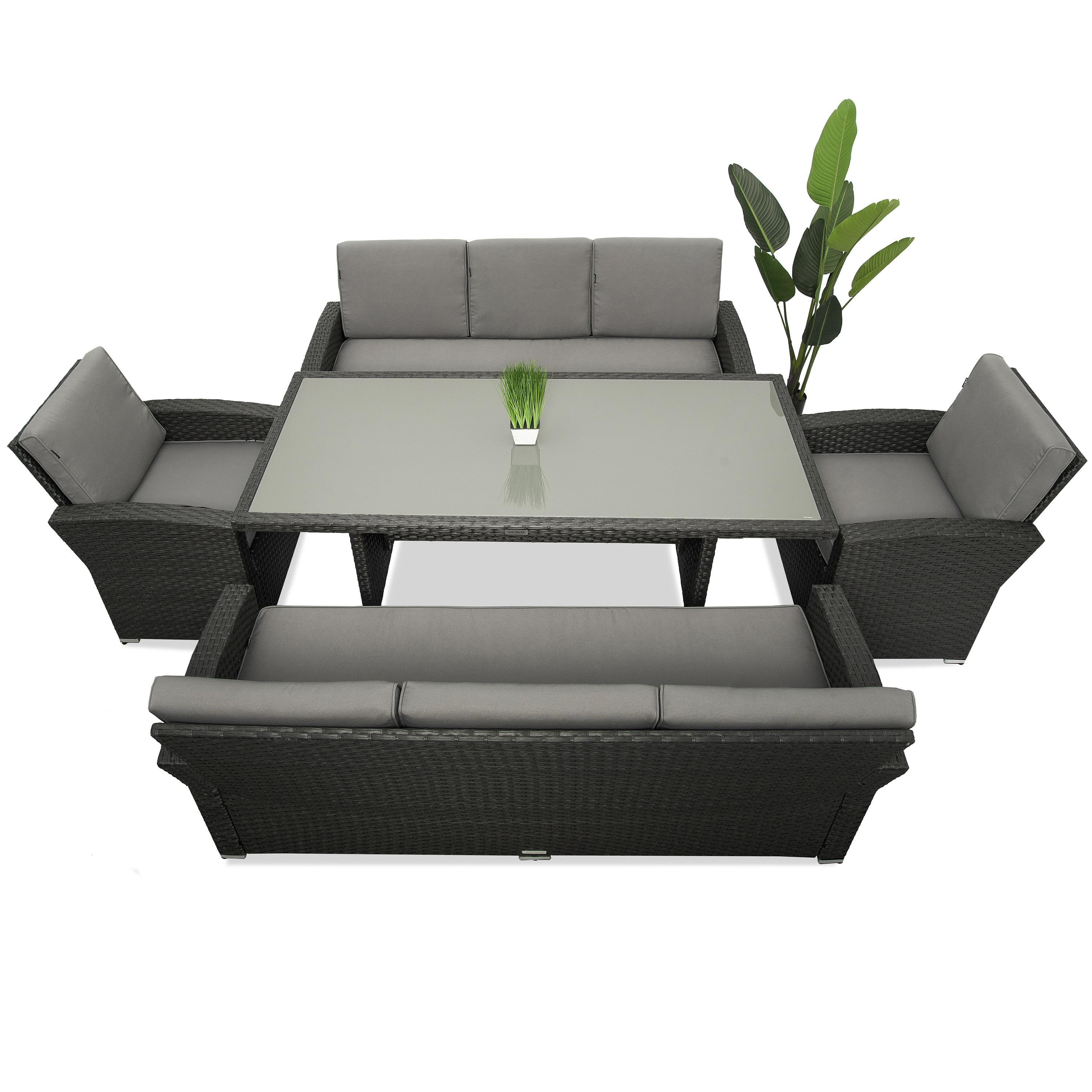 Набор садовой мебели Just Relax Deluxe Max 523 из ротанга со стальным каркасом Графитовый