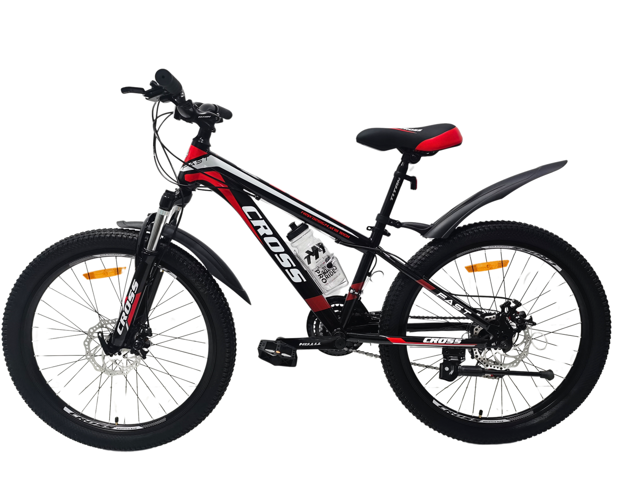 Велосипед Cross FAST 24" 12" Черный/Красный/Белый (2542601960) - фото 2 Велосипед Cross FAST 24" 12" Черный/Красный/Белый (2542601960) - фото 2