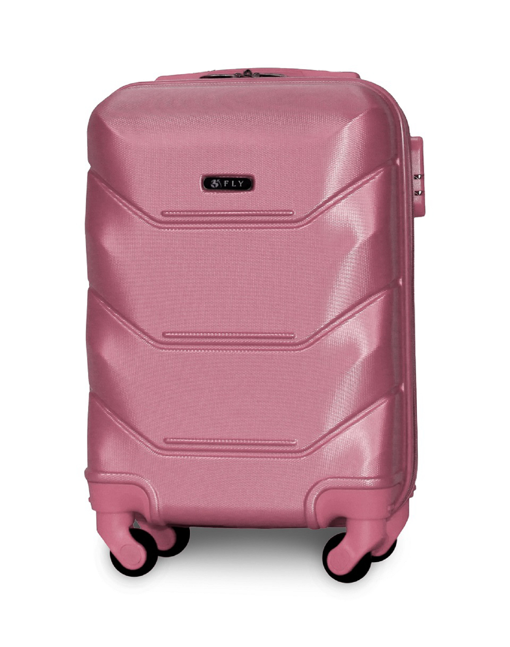 Валіза ручна поклажа Fly К147 міні на 4 колесах 53х33х19 см Срібно-рожевий