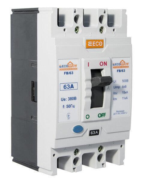 Автоматичний вимикач АСКО-УКРЕМ ECO FB/63 3p 63A