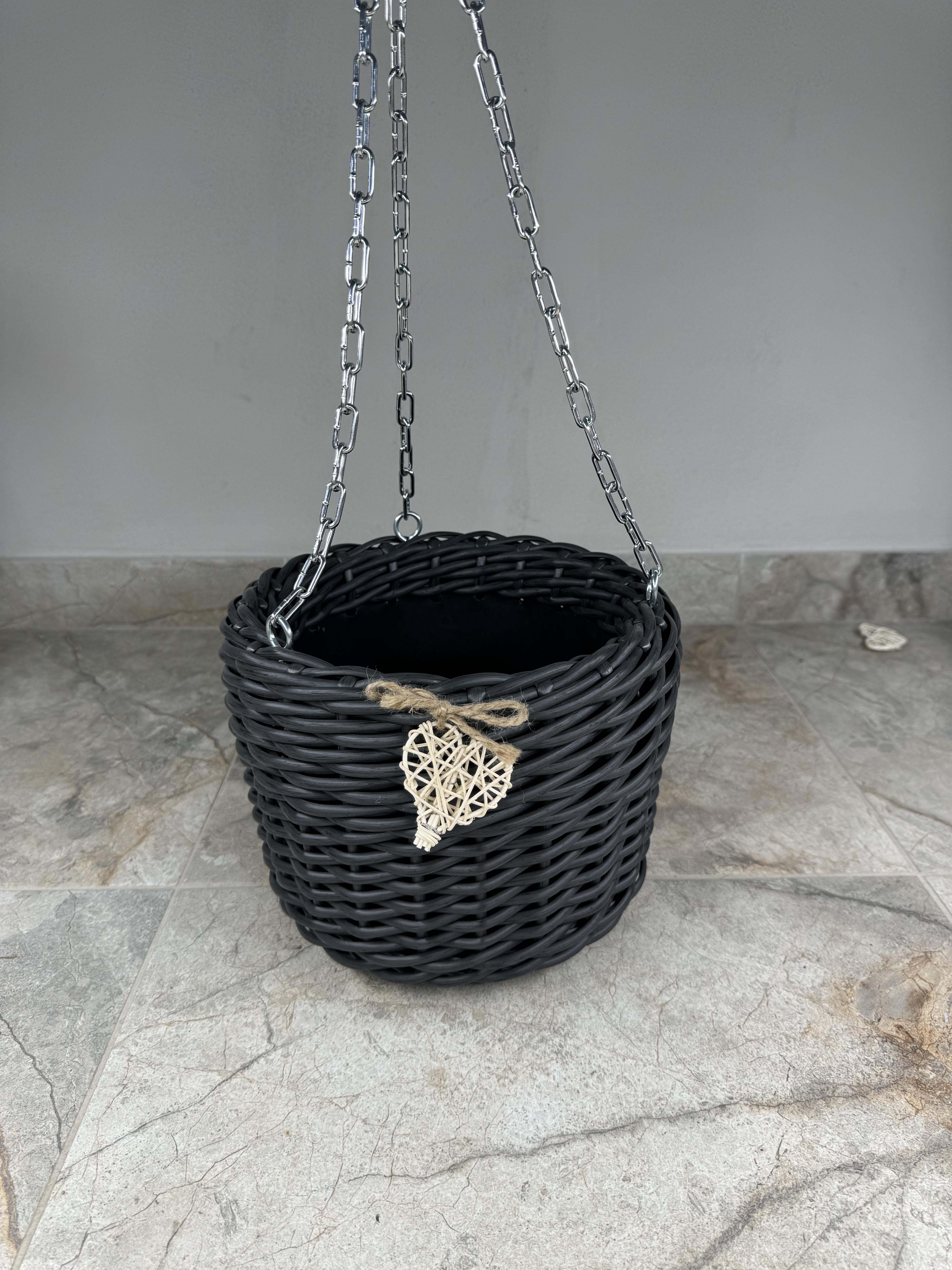 Кашпо підвісне із штучного ротангу ручної роботи 5 л Графітовий (327405) - фото 3 Кашпо підвісне із штучного ротангу ручної роботи 5 л Графітовий (327405) - фото 3