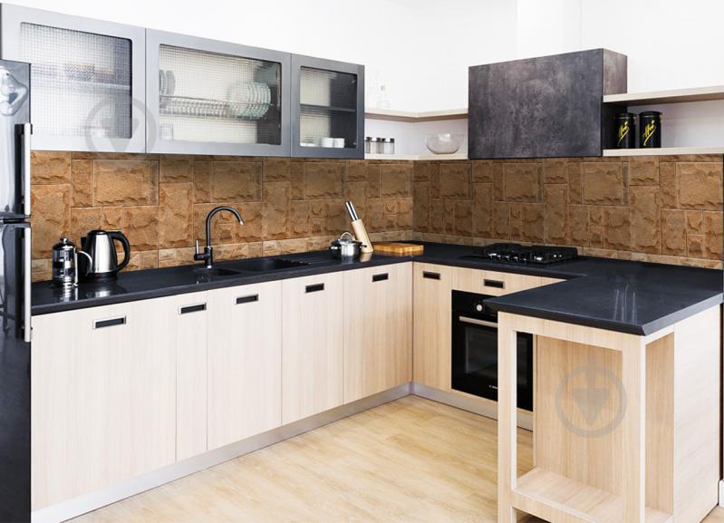 Наклейки фартух кухонний Zatarga Пісочний Камінь 600х2500 мм Коричневий (Z180098/1)