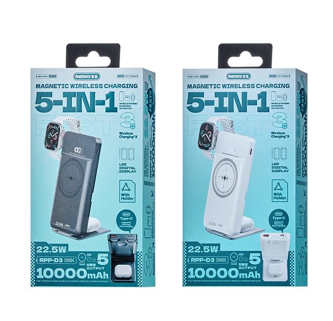 Повербанк Remax Wireless Charger RPP-D3 10000 mAh 5in1 15W White (101135) - фото 3