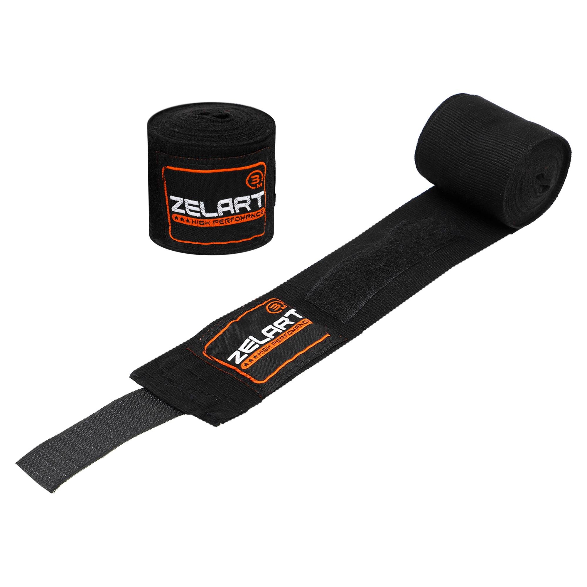 Боксерські бинти Zelart BO-3729-3 2 шт. 3 м Чорний (31492743)