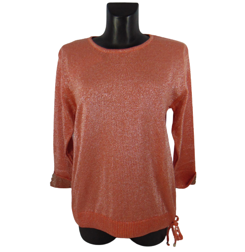 Джемпер женский с люрексом Rosalie 4133 р. 48-52 Терракотовый (1820877521)