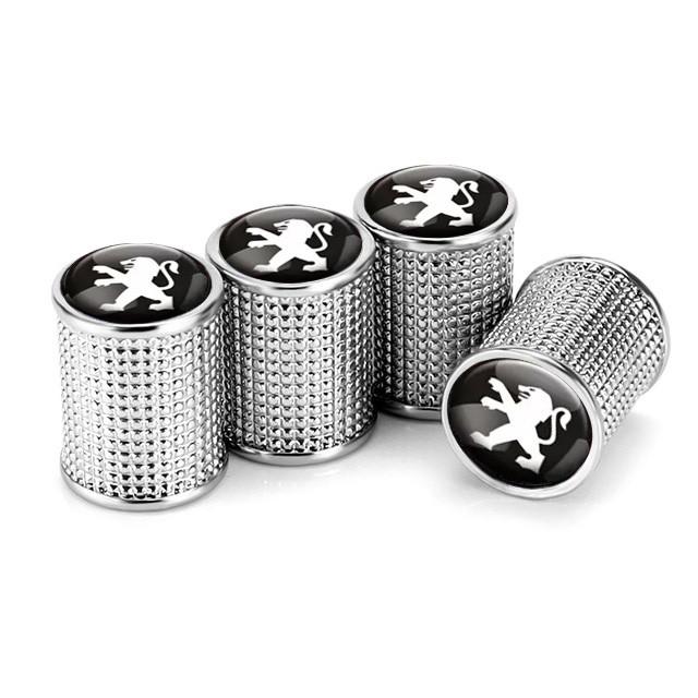Набір захисних ковпачків на ніпель SUNROZ Caps Пежо Lux Silver Metal Peugeot 4 шт. (A-67670)