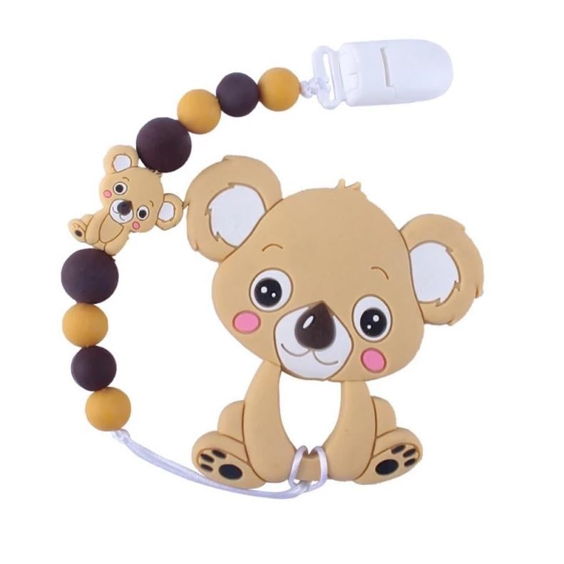 Прорезыватель Коала силиконовые бусы Коричневый (FR-132-R-35-4)